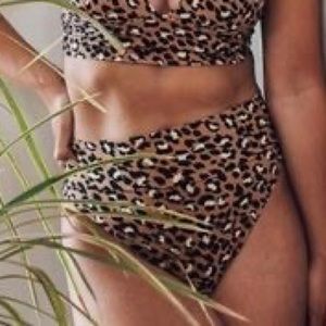 Aerie high rise cheetah print swimsuit bottoms